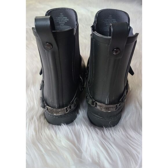 Karl Lagerfeld|Lou Black Rain Booties, 8 - Picture 4 of 12